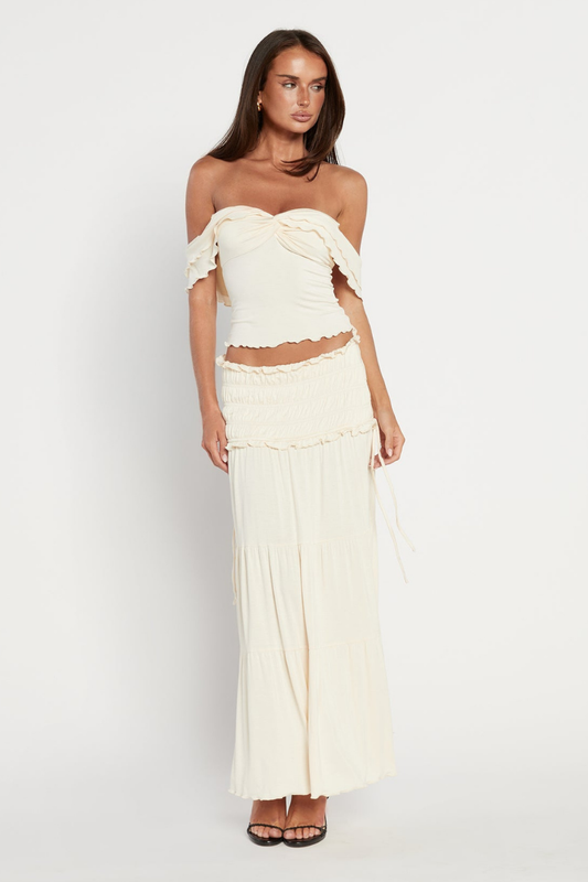 Ruffle Trim Knit Two-Piece Set