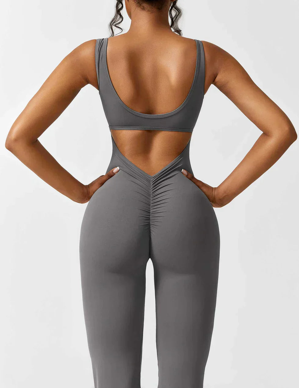 Women's Sleeveless Jumpsuit – Open Back, Flare Leg, Form-Fitting, Stretchy-83507-92bba680-27d4-47cd-9334-48c35759be1a