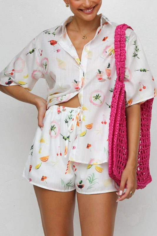 Whimsical Print Pajama Set - Relaxed Fit