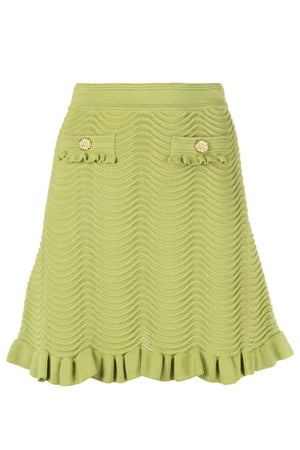 Retro Knit Set - Ruffle Hem Two-Piece