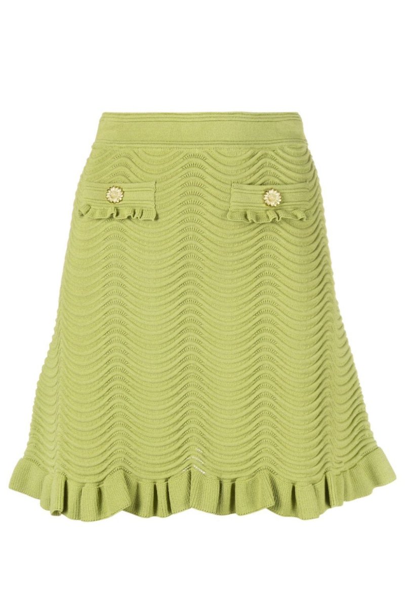 Retro Knit Set - Ruffle Hem Two-Piece