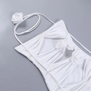 Floral Cut-Out Strapless Mini Dress