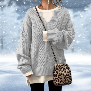 Women's Sweater, Cable Knit, V-Neck, Chunky Texture-53262-7f336233-72f5-4bd7-868b-db2a9a508135