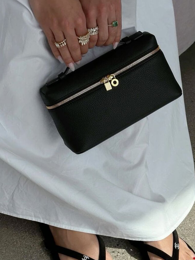 Structured Top Handle Bag - Silver Hardware