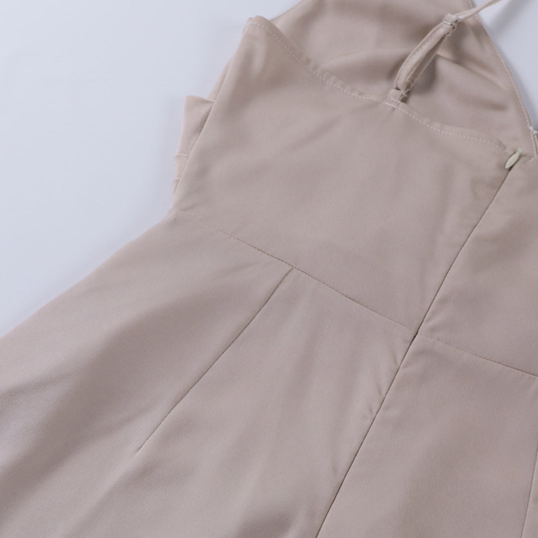 Cowl Neck Maxi Dress with High Slit