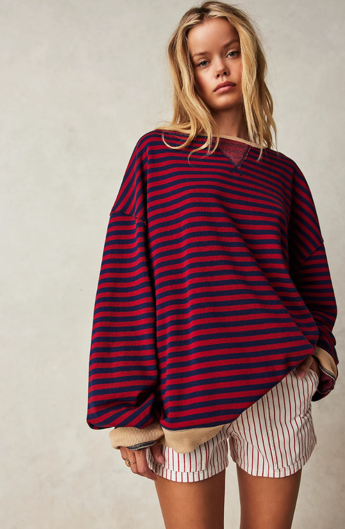 Striped Long Sleeve Top - Relaxed Fit