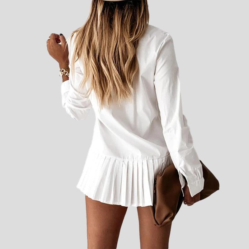 Pleated Shirt Dress - Button-Down Modern Classic