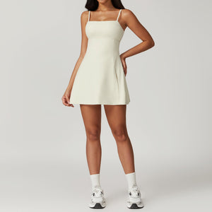 A-Line Dress with Built-In Shorts & Slit