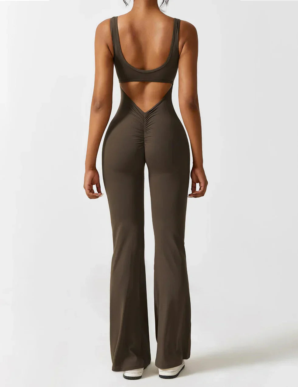 Women's Sleeveless Jumpsuit – Open Back, Flare Leg, Form-Fitting, Stretchy-83507-b07374c5-f7f3-4c3a-aaa6-f9d823dcbb87