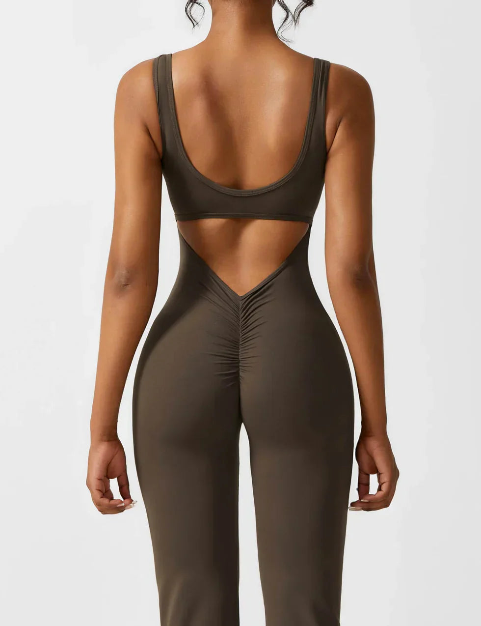 Women's Sleeveless Jumpsuit – Open Back, Flare Leg, Form-Fitting, Stretchy-83507-b4dadfe4-8ac7-4e97-914a-dcb5f179f2ef