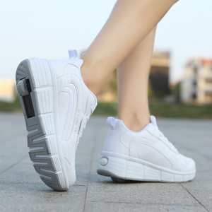 Street Style Skate Shoes - Roller Wheels, Thick Sole