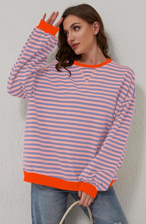 Striped Long Sleeve Top - Relaxed Fit