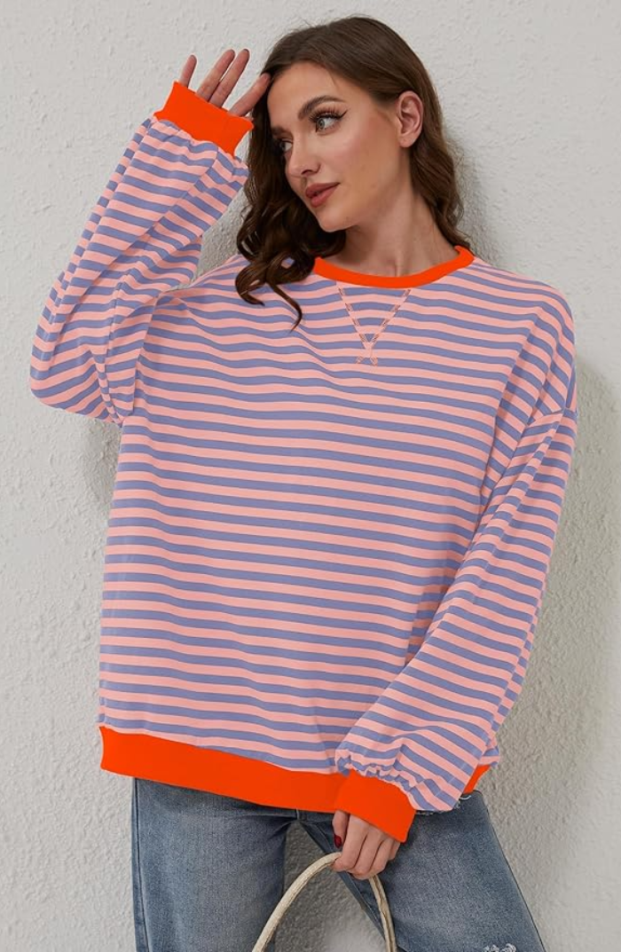 Striped Long Sleeve Top - Relaxed Fit