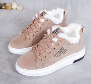 Faux Fur Lined Low-Top Sneakers