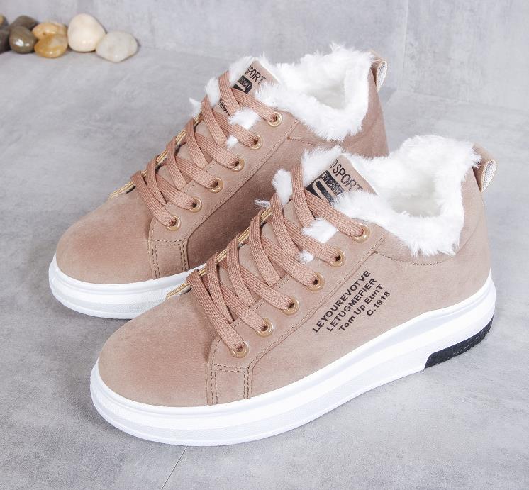 Faux Fur Lined Low-Top Sneakers