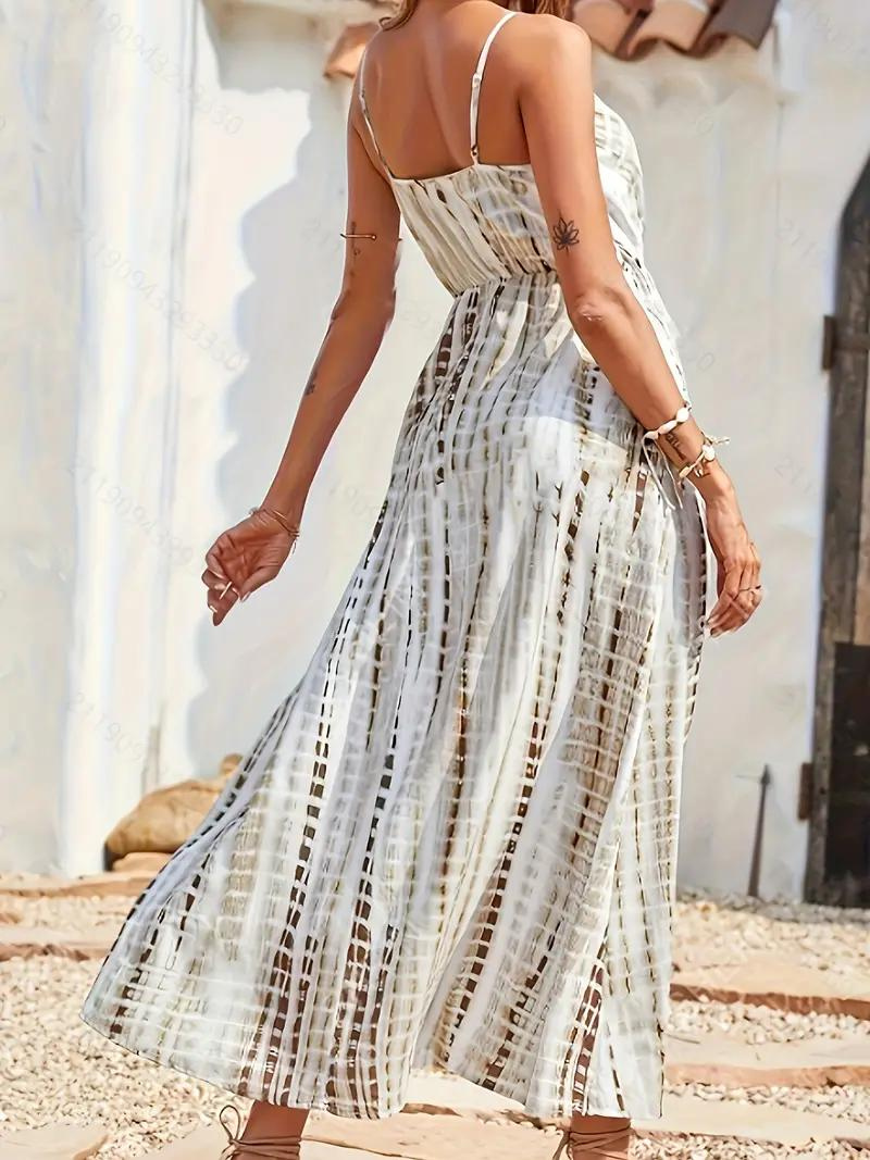 Tie-Dye Maxi Dress - Wrap Bodice, Sleeveless