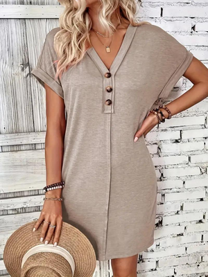 Relaxed Fit Button-Down Dress