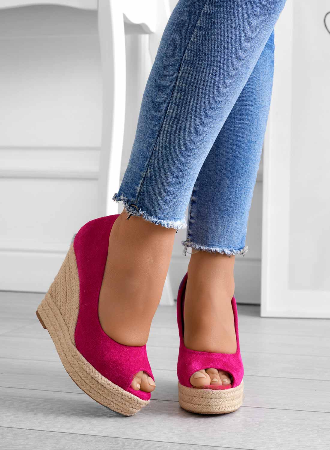 Women's Black Open-Toe Platform Rope Wedge Sandals-83368-d391c4e2-e7fe-440b-af2f-5d8a9a1940df
