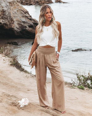 Wide-Leg Trousers - High-Waisted, Flowing Fit