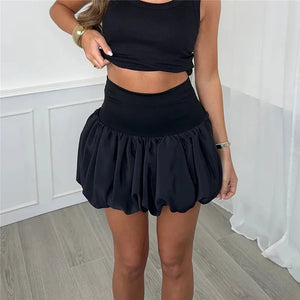 Women's High-Waisted Mini Skirt – Bubble Hem Design-83340-d7d39f63-0727-44ed-8eff-7d58c50755a6