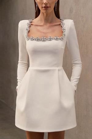 Jewel Neckline A-Line Velvet Party Dress