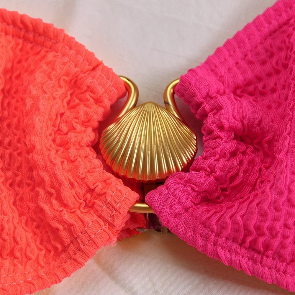 High-Waisted Swimwear Set - Bandeau Top