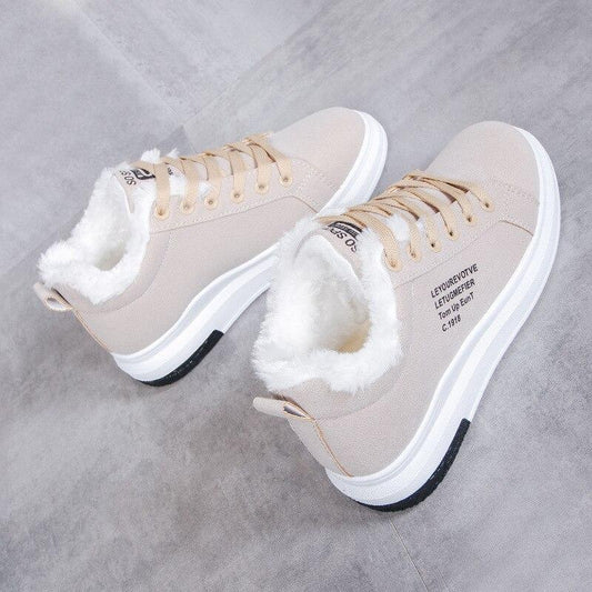 Faux Fur Lined Low-Top Sneakers