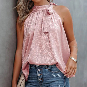 Halter Top with Tie Neck Detail