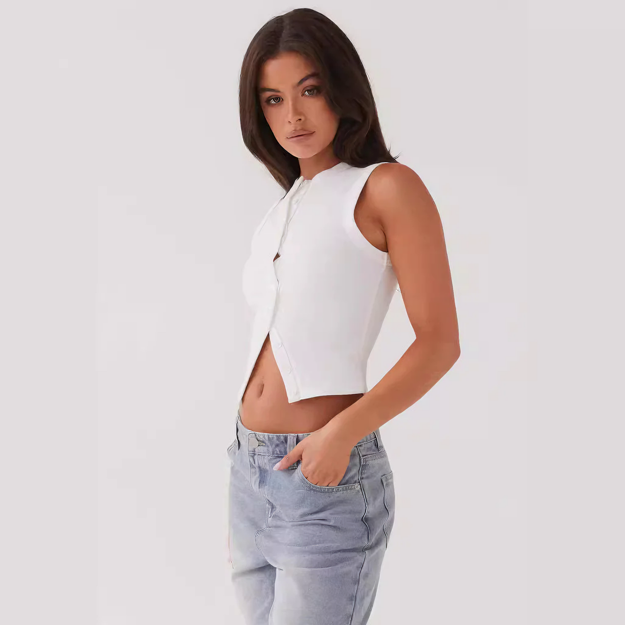 Women's Sleeveless Ribbed Knit Button-Down Dress – Versatile Modern Style-83523-efc84e54-cf30-4300-bce1-8d4cbca791ba