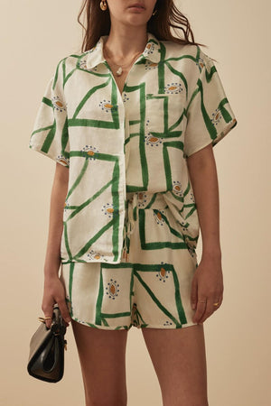 Geometric Print Loungewear Set - Two-Piece