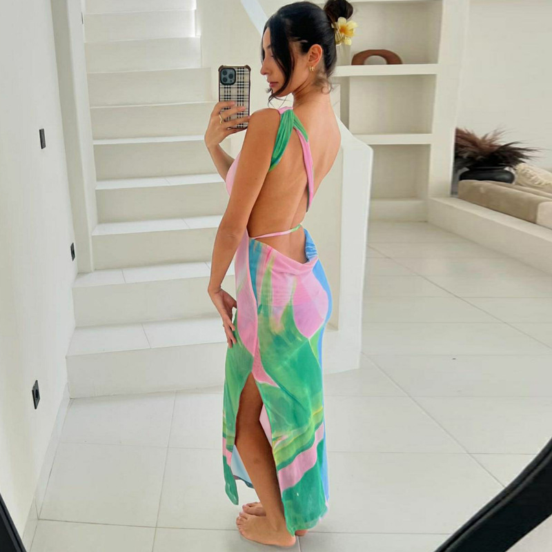 Floral Form-Fitting Mid-Calf Dress