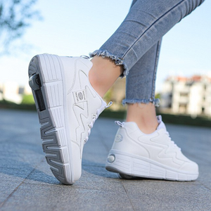 Street Style Skate Shoes - Roller Wheels, Thick Sole