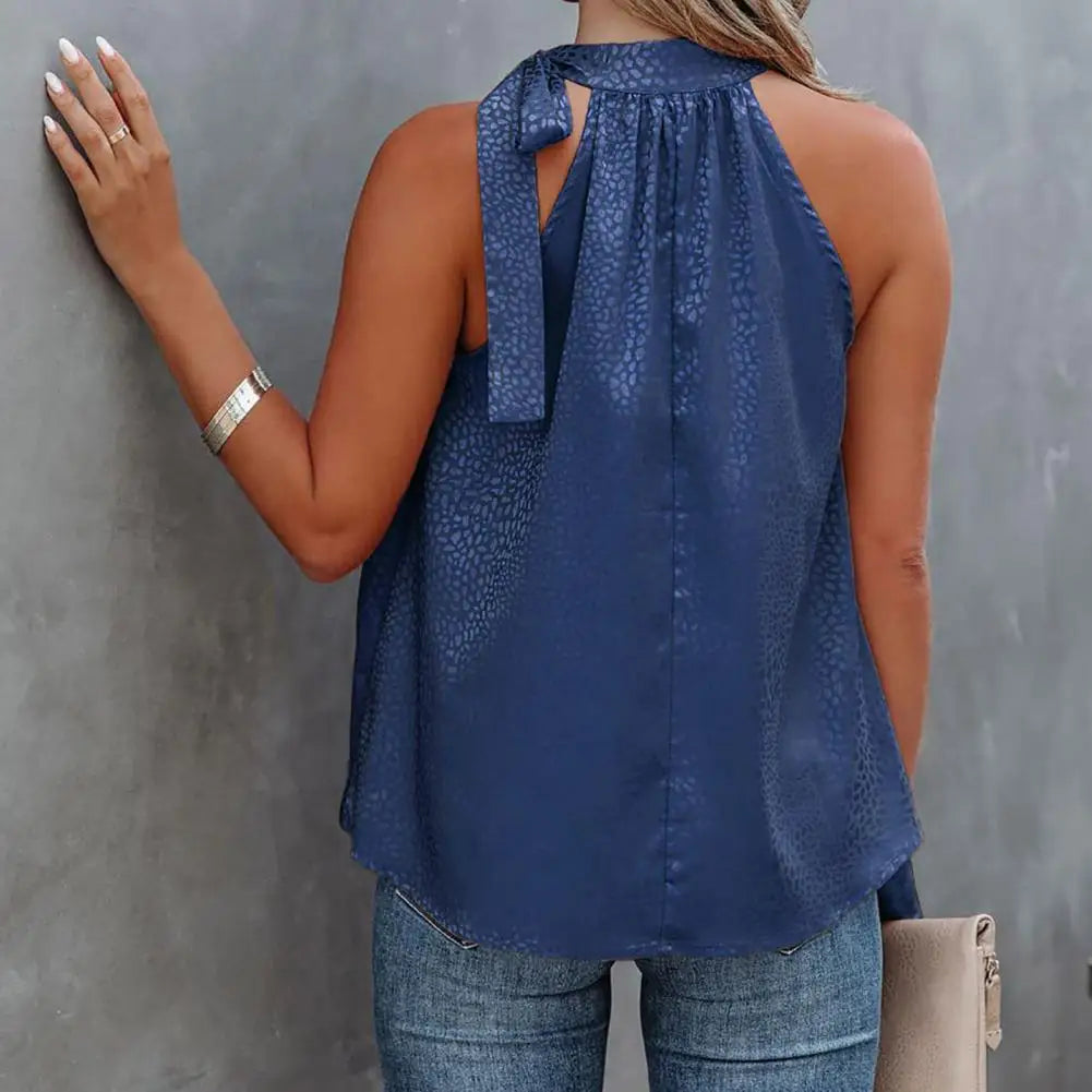 Halter Top with Tie Neck Detail