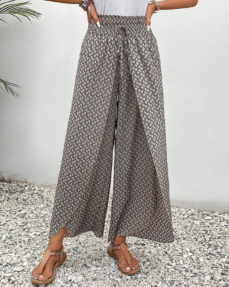 Basicfold Women's Wide Leg Pants – Elastic Waistband, Drawstring, Multiple Colors-83218-f75a4c30-71fd-47c9-95b0-6140d68717a9