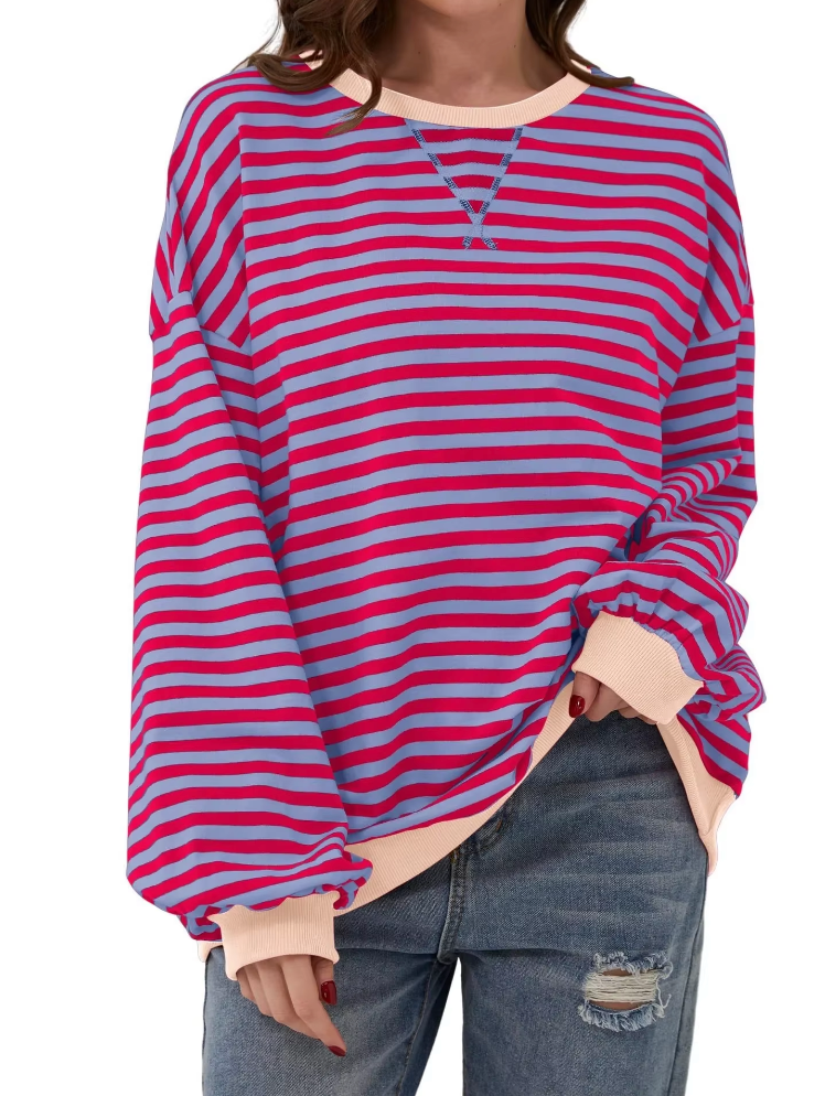 Striped Long Sleeve Top - Relaxed Fit