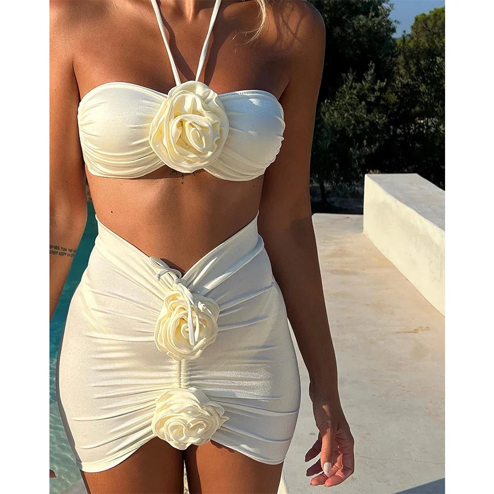 Floral Two-Piece Set with Halter Top