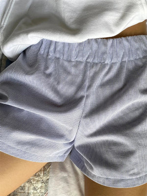 Men's Cotton Striped Shorts – Elastic Waistband, Classic Style, Basicfold-81738-f9ffa6b3-171b-4bcc-8f99-c997b6f1cff3