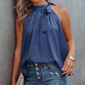 Halter Top with Tie Neck Detail